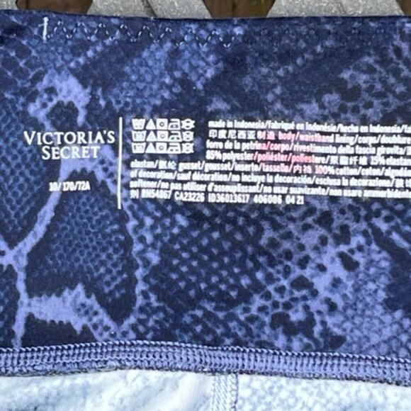 Victorias Secret Leggings Womens Size 10 Blue Snake Print 7/8 Length High Rise - Picture 11 of 11